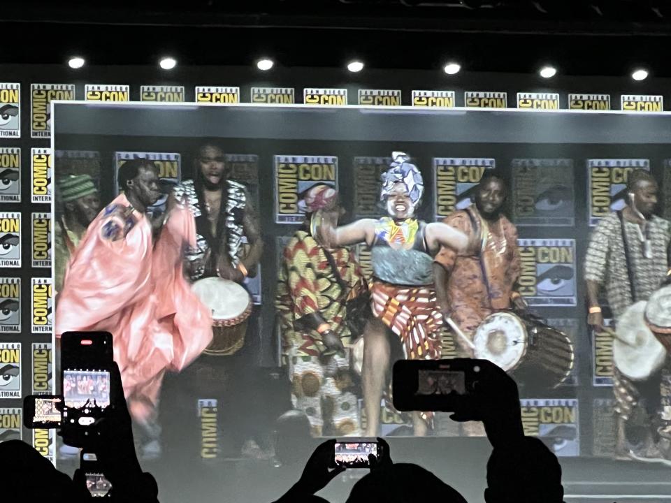 The “Wakanda Forever” portion of Marvel’s Hall H presentation Saturday - Credit: Matt Grobar/Deadline