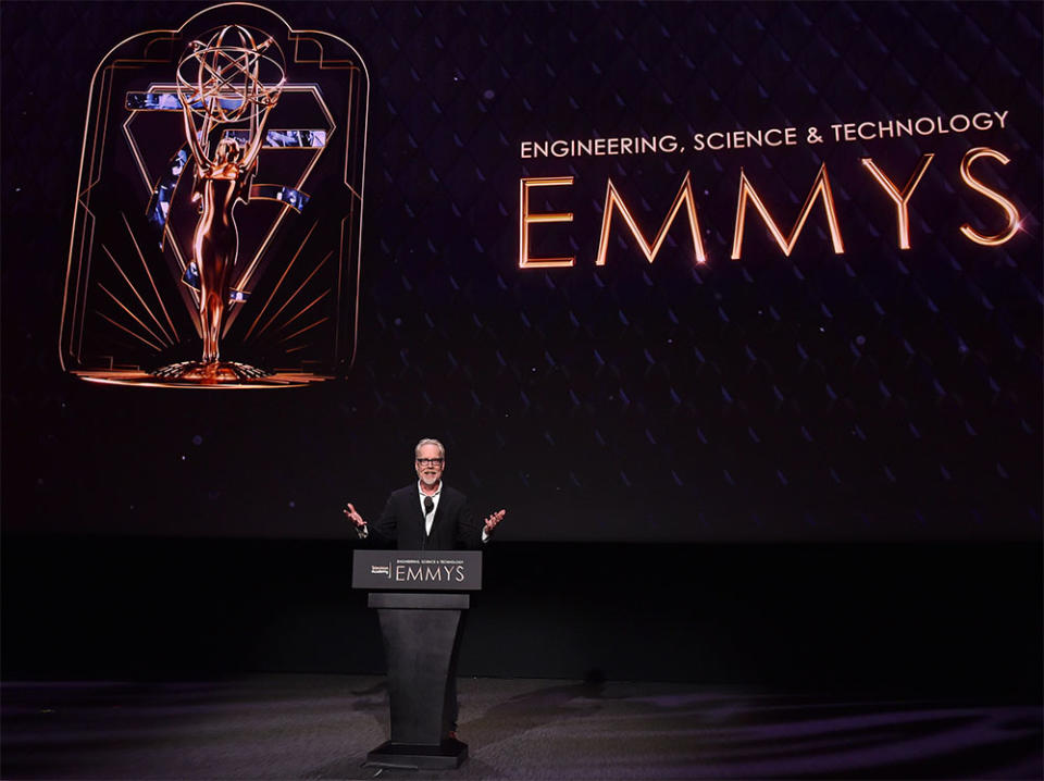 Adam Savage hosts the 75th Engineering, Science & Technology Emmy Awards on Wednesday, October 18, 2023 at the Television Academy’s Wolf Theatre in the Saban Media Center in Los Angeles.