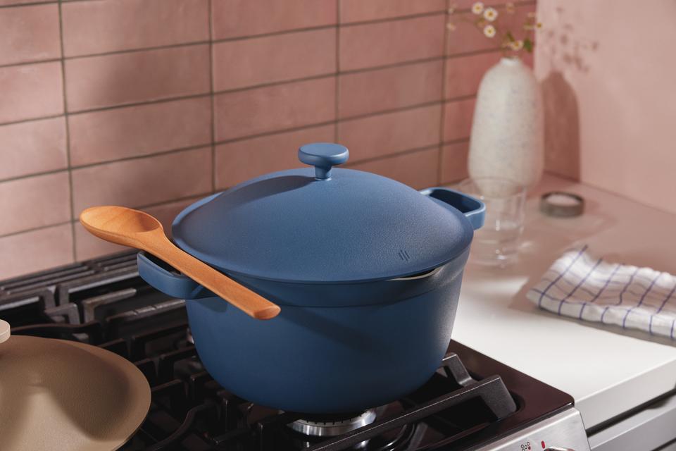 The sister to the sell-out Always Pan, the pot features the same nonstick ceramic coating and spoon rest. (Our Place)