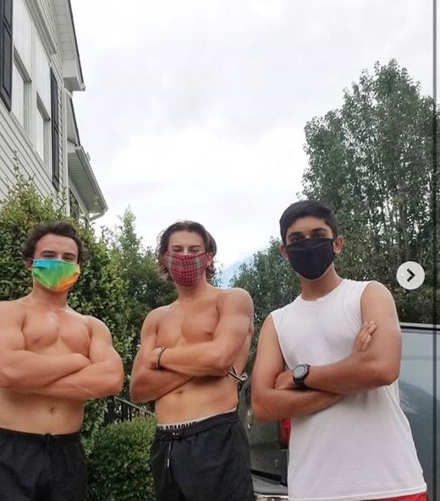 After realizing that he could wear a N95 mask while hiking, Madhav Bhat and some friends wore a mask to run a mile, starting the #maskedmile challenge.  (Courtesy Rajan Chitrao)