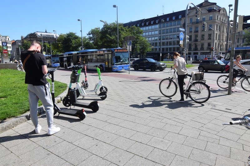 Tier demonstration of an e-scooter in London