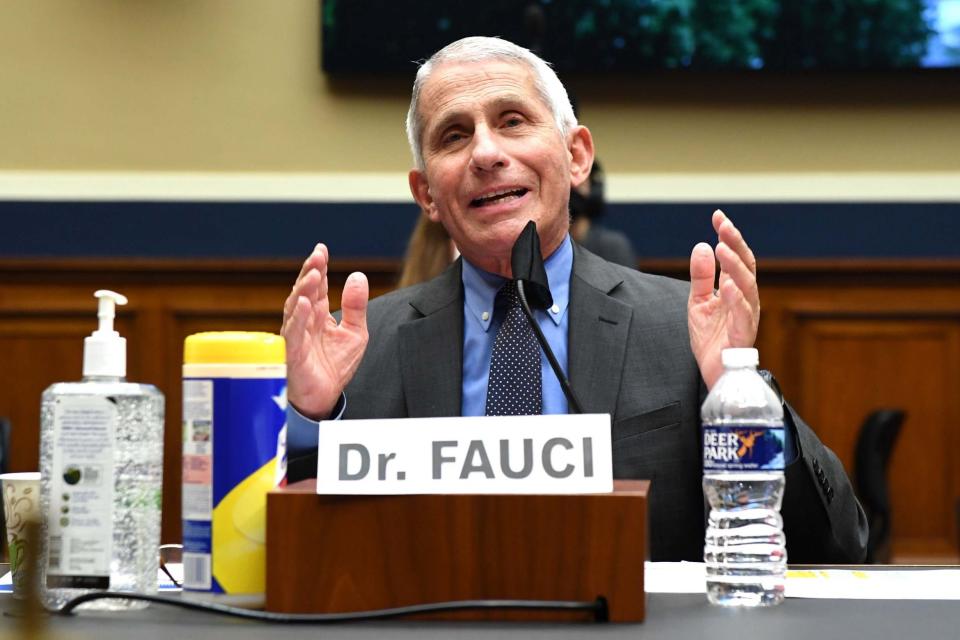 Dr Anthony Fauci, one of the top infectious disease experts in the US, has said the country is 'knee-deep' in Covid-19 (POOL/AFP via Getty Images)