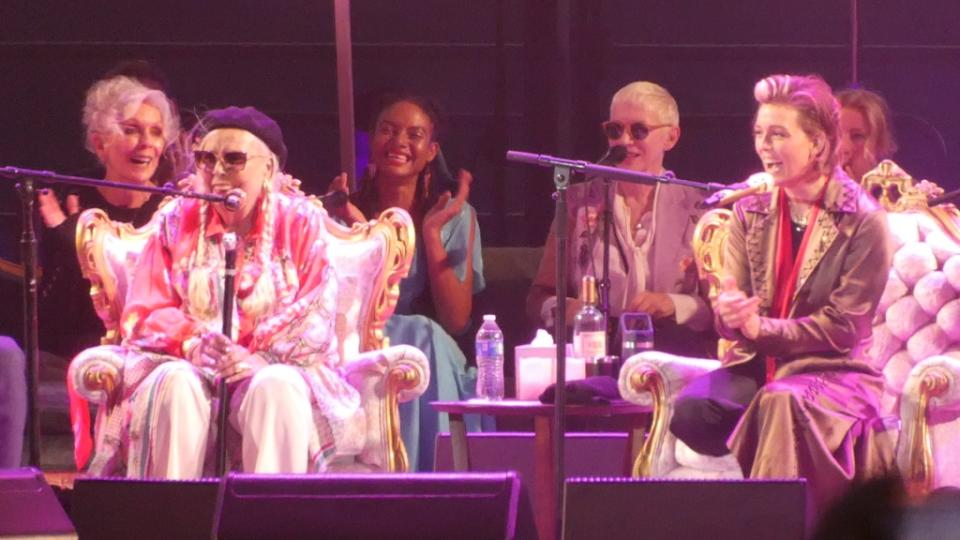 Joni MItchell and Annie Lennox at the Joni Jam at the Gorge in Washingston state, with Allison Russell and Annie Lennox, June 10, 2023 chris willman