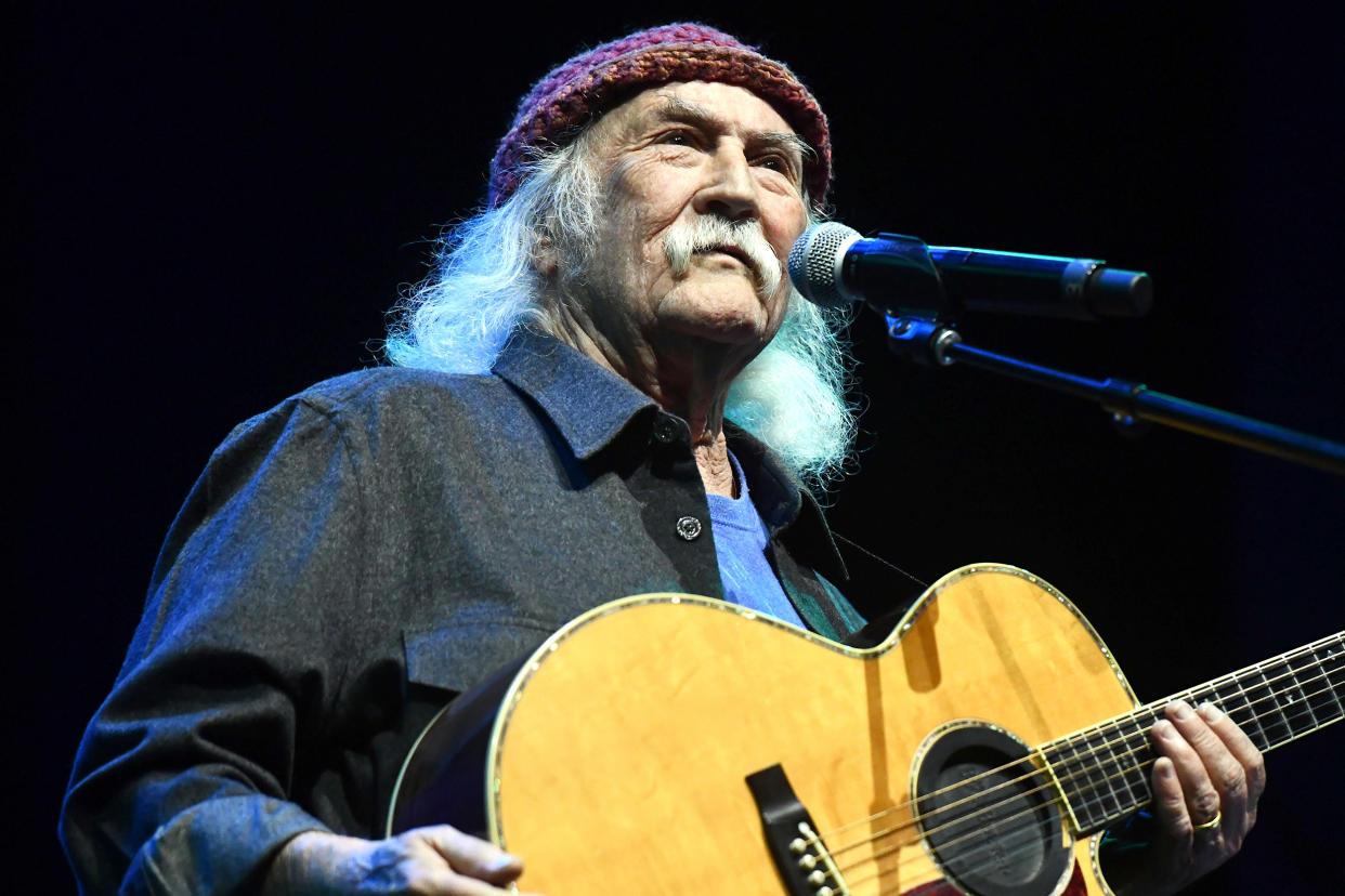 Rock and Roll Hall of Fame member David Crosby, founding member of The Byrds and Crosby Stills and Nash performs onstage during the California Saga 2 Benefit at Ace Hotel on July 03, 2019 in Los Angeles, California. (Scott Dudelson / Getty Images file)