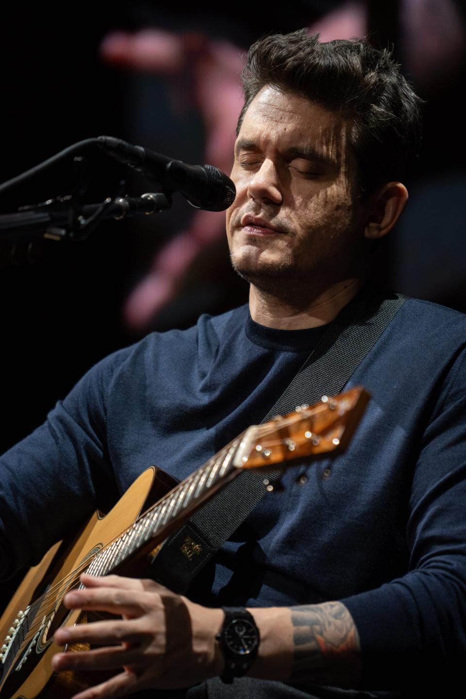 John Mayer performs Tuesday, Oct. 17, 2023, at the Gainbridge Fieldhouse in Indianapolis.