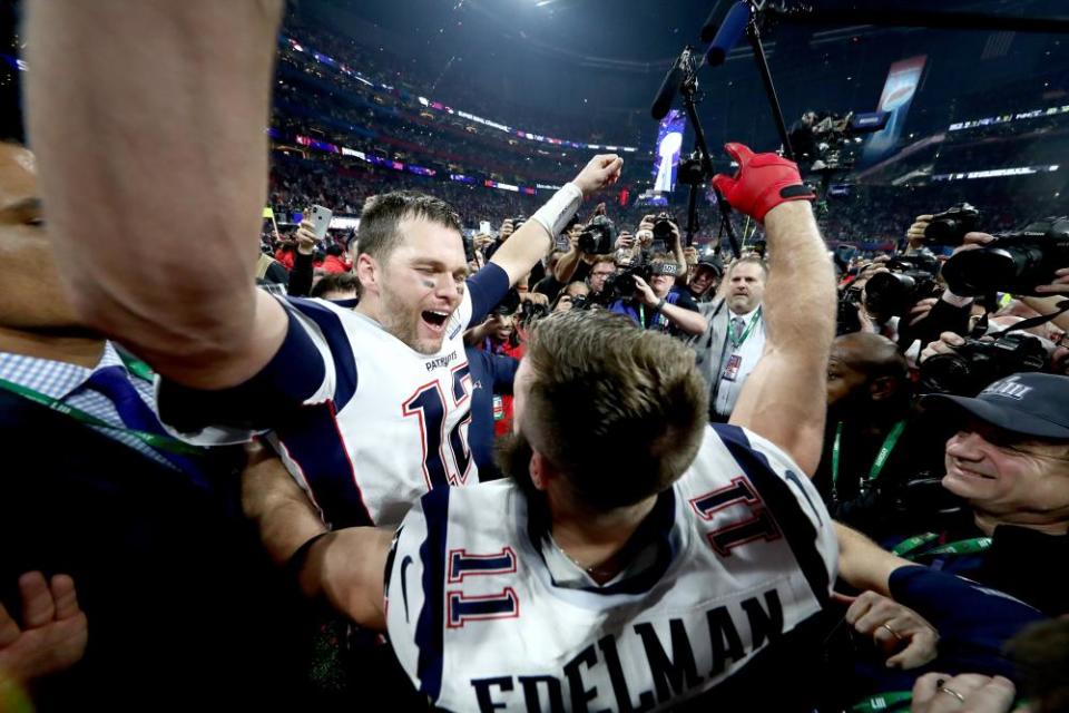 Brady celebrates after winning Super Bowl LIII.