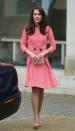 <p>Last week, Kate gave a speech wearing a £1200 red gingham suit by Eponine London. This was the second time she had sported the look, first wearing it in March 2016.<br><i>[Photo: PA]</i> </p>