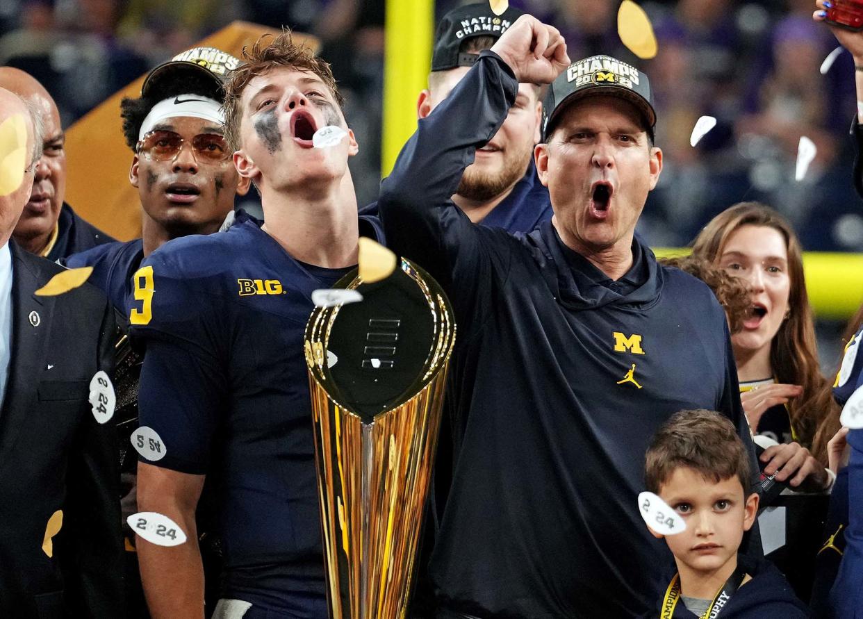 The Michigan Wolverines beat the Washington Huskies, 34-13, in the College Football Playoff national championship game, winning their first title since 1997.