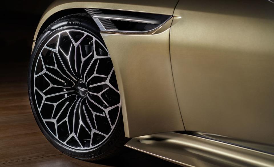 <p>Diamond-cut alloy wheels are unique to this DBS special.</p>