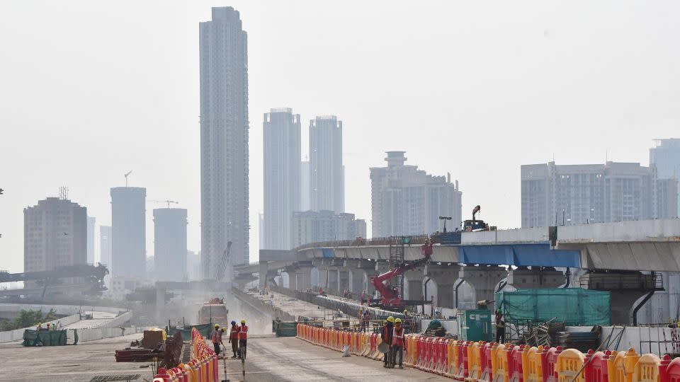 A view of ongoing road construction at Sewri in Mumbai - Bhushan Koyande/Hindustan Times/Getty Images