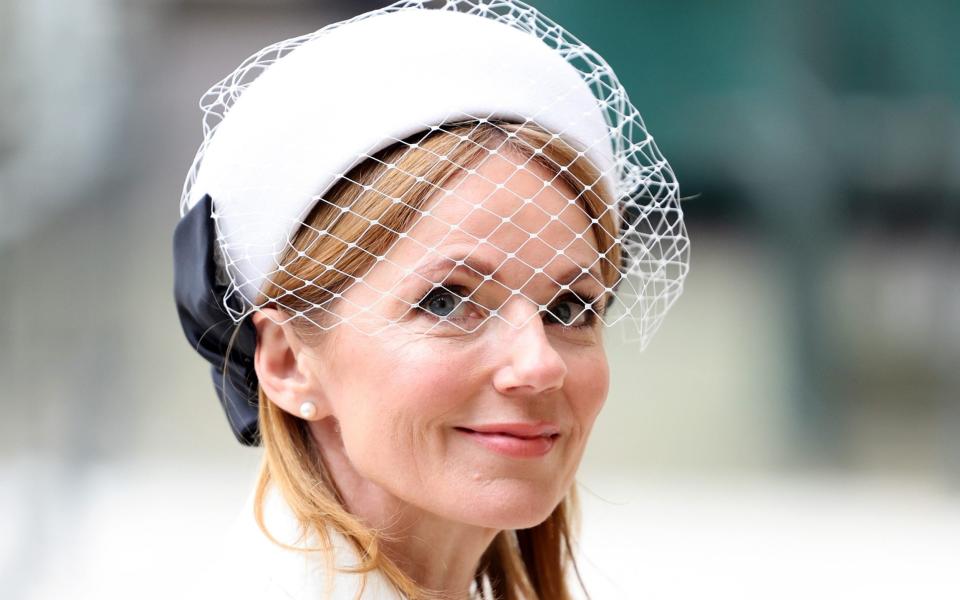 Geri Horner was pictured arriving at the service