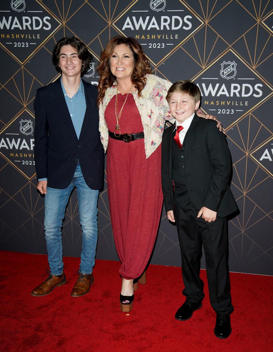 Jo Dee Messina arrives for the NHL Awards at Bridgestone Arena on Monday, June 26, 2023, in Nashville, Tennessee.