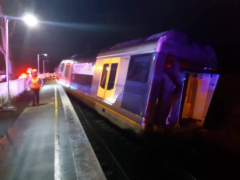 The incident happened at Kembla Grange station. Source: Fire and Rescue NSW