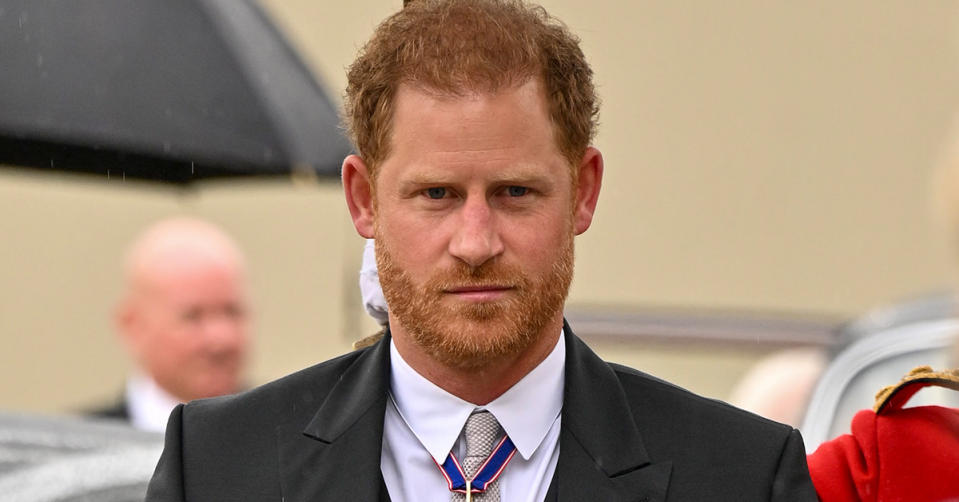 Prince Harry arrives at King Charles' coronation