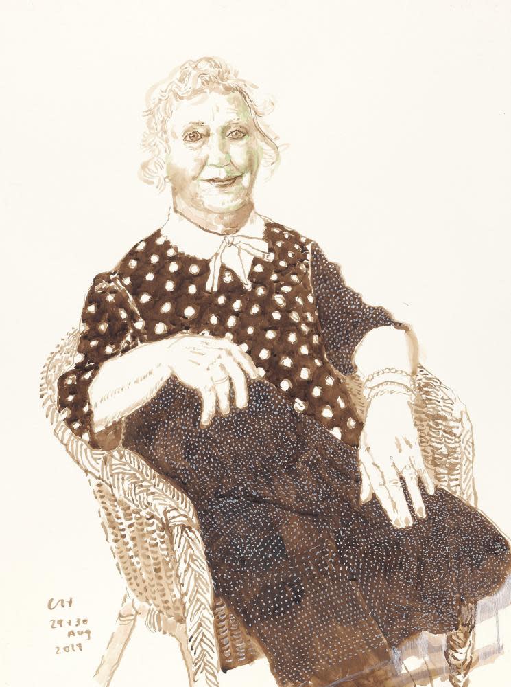 Celia Birtwell, 29 and 30 Aug 2019, by David Hockney.