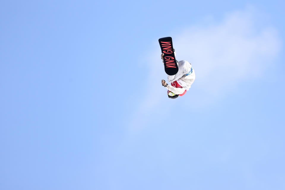 Jamie Anderson competes during the big air final. (Getty Images)