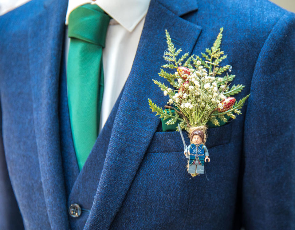 The Tolkien-themed wedding was complete with hobbit centrepieces and elven lanterns (Simon Greatbatch/PA Real Life)