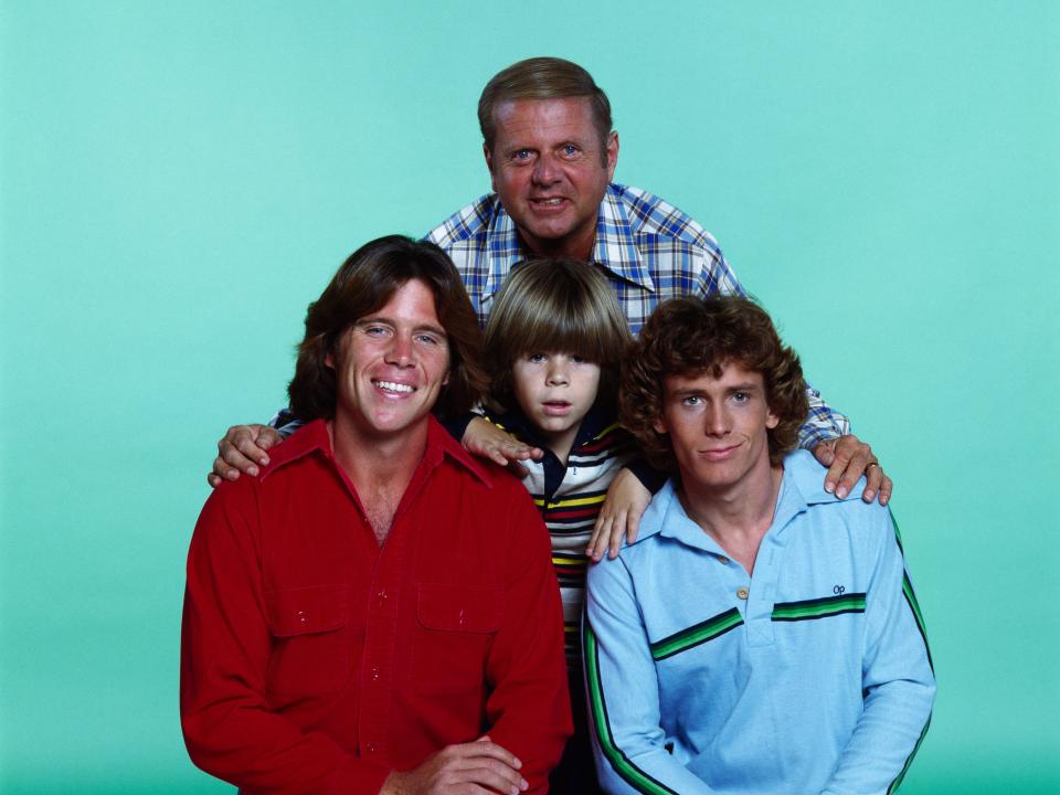 Actors of the television series "Eight is Enough", Dick Van Patten (top), (bottom, L-R) Grant Goodeve, Adam Rich and Willie Aames.