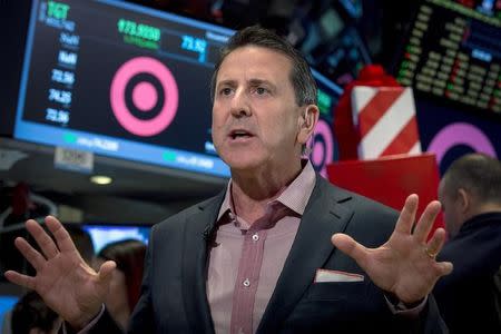 Target Corp. CEO, Brian Cornell speaks during an interview on the floor of the New York Stock Exchange November 28, 2014. REUTERS/Brendan McDermid