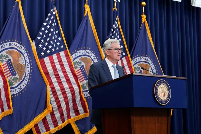 Federal Reserve Chair Jerome Powell speaks during a news conference Wednesday, Dec. 14, 2022, at the Federal Reserve Board Building, in Washington.