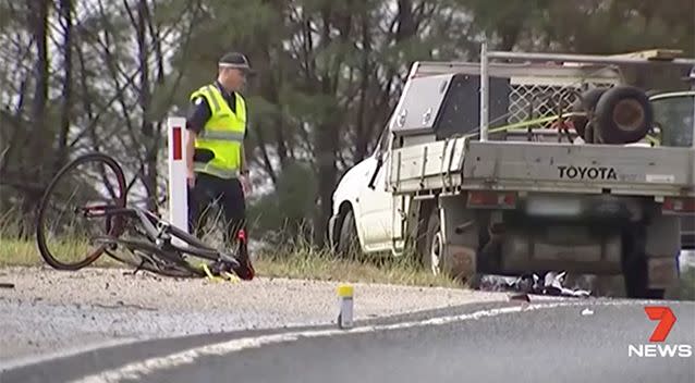 A Pakenham father has died after his bicycle was hit by a ute. Photo: 7 News
