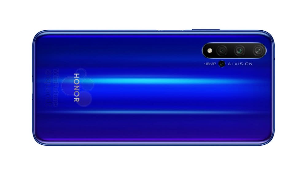 Despite being the more affordable model, the Honor 20 still comes with a punch-hole display and a quad-camera setup. — SoyaCincau pic