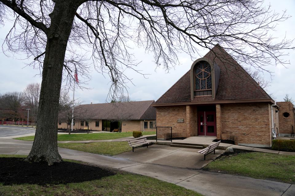 The chapel located next to the school building and administration building on Hillcrest's campus in Springfield Township.