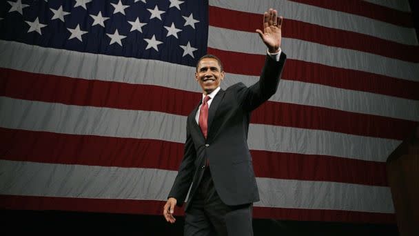 PHOTO: Democratic presidential candidate US Senator Barack Obama attends a Democratic party Jefferson-Jackson dinner in Indianapolis, Ind., May 4, 2008.   (Emmanuel Dunand/AFP via Getty Images)