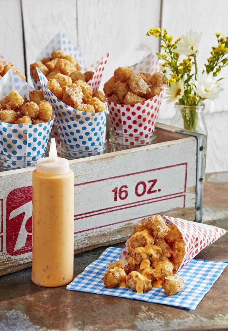 Parmesan Tots With Dipping Sauce