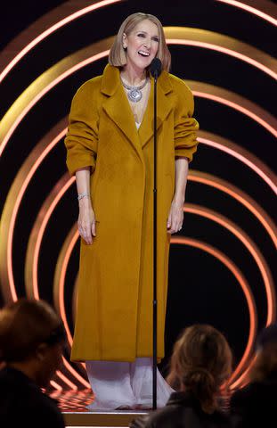 <p>Kevin Mazur/Getty</p> Celine Dion at the Grammys in Los Angeles in February 2024