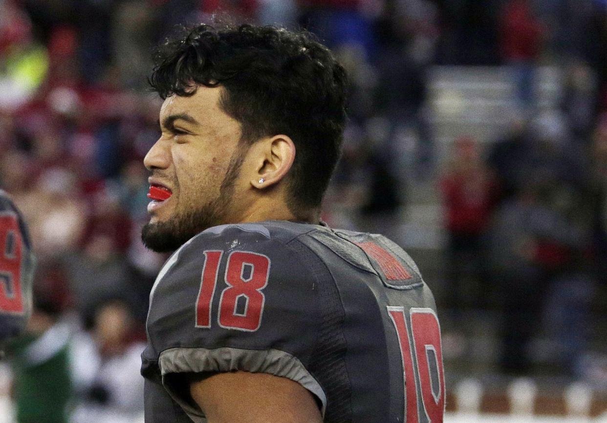 Shalom Luani has started 15 games for Washington State over the past two seasons. (AP Photo/Young Kwak File)