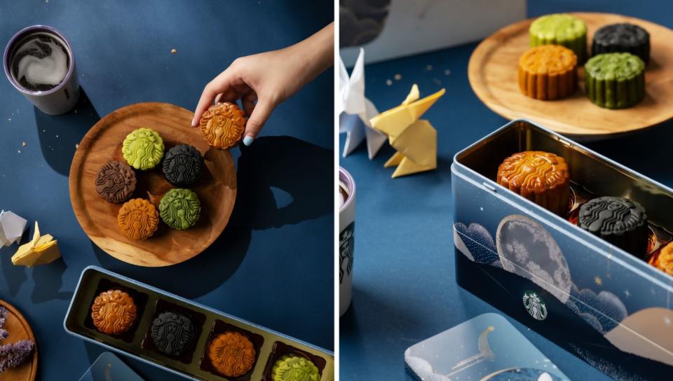 Starbucks coffee and tea-infused mooncakes (Photo: Starbucks)