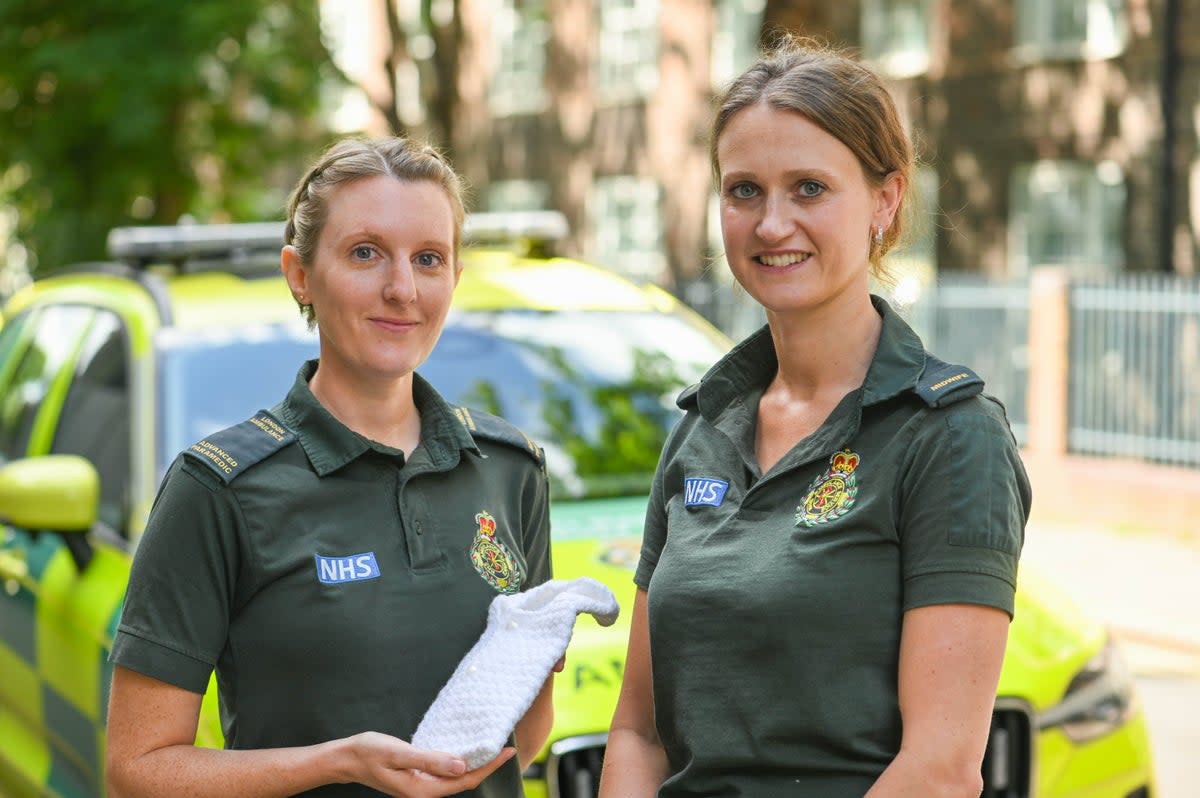 Advanced paramedic Nicola Frayne (L) with the service’s lead midwife Camella Main (R) (London Ambulance Service)