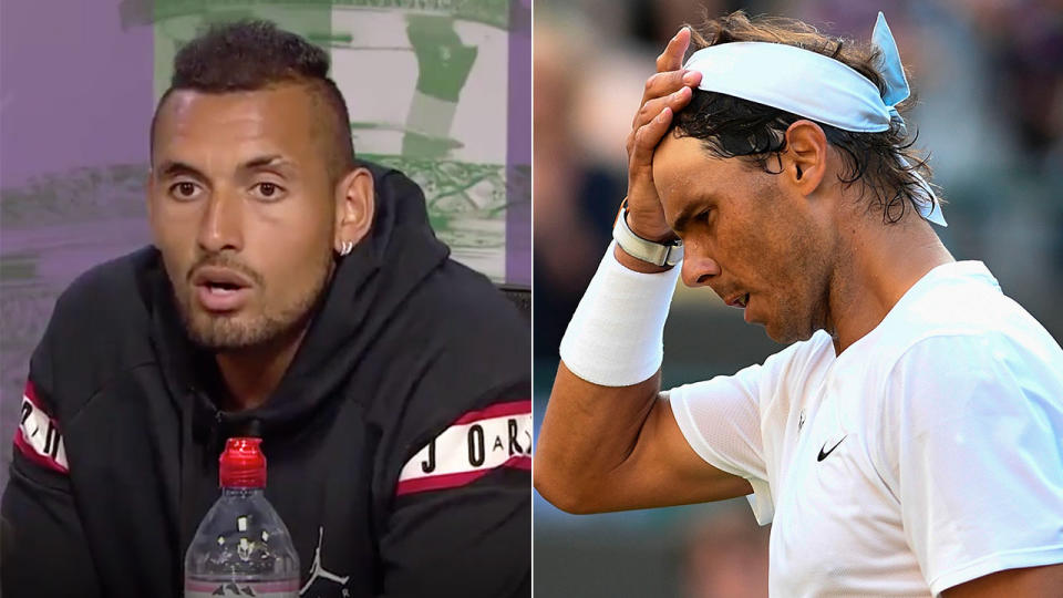 Nick Kyrgios and Rafael Nadal will resume their bitter rivalry at Wimbledon. Pic: Wimbledon/Getty