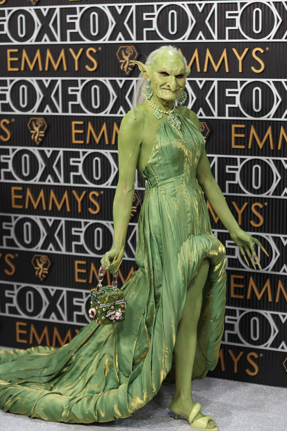 Los Angeles, CA - January 15: Green Goblin arriving at the 75th Primetime Emmy Awards at the Peacock Theater in Los Angeles, CA, Monday, Jan. 15, 2024. (Jay L. Clendenin / Los Angeles Times via Getty Images)