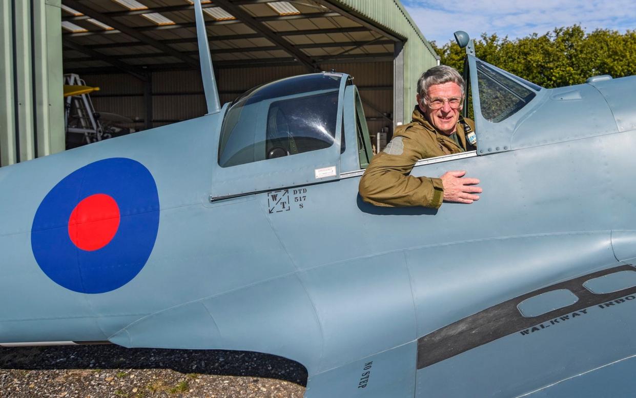 Steve Markham in his replica WWII Spitfire - David Clarke/Solent News & Photo Agency