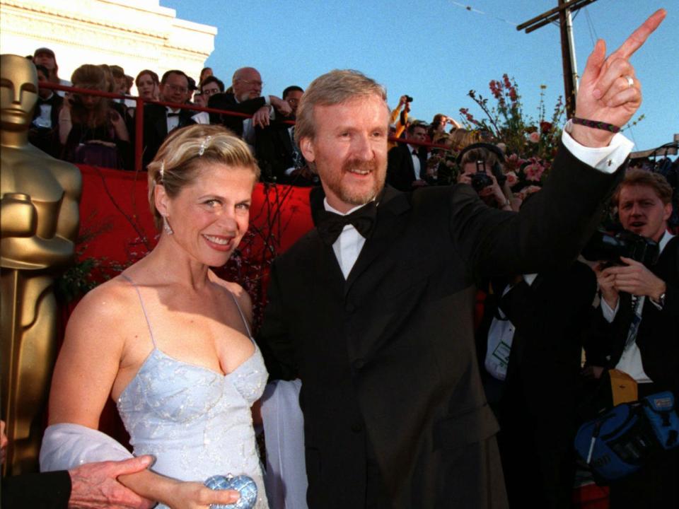 Linda Hamilton and James Cameron