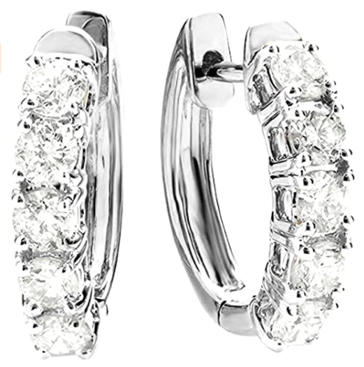 1 Carat Huggies Hoop Diamond Earrings Houston Diamond District