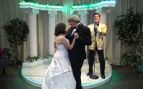 David and Louise Turpin renew their vows at Elvis chapel in Las Vegas - Credit: Elvis Chapel/YouTube