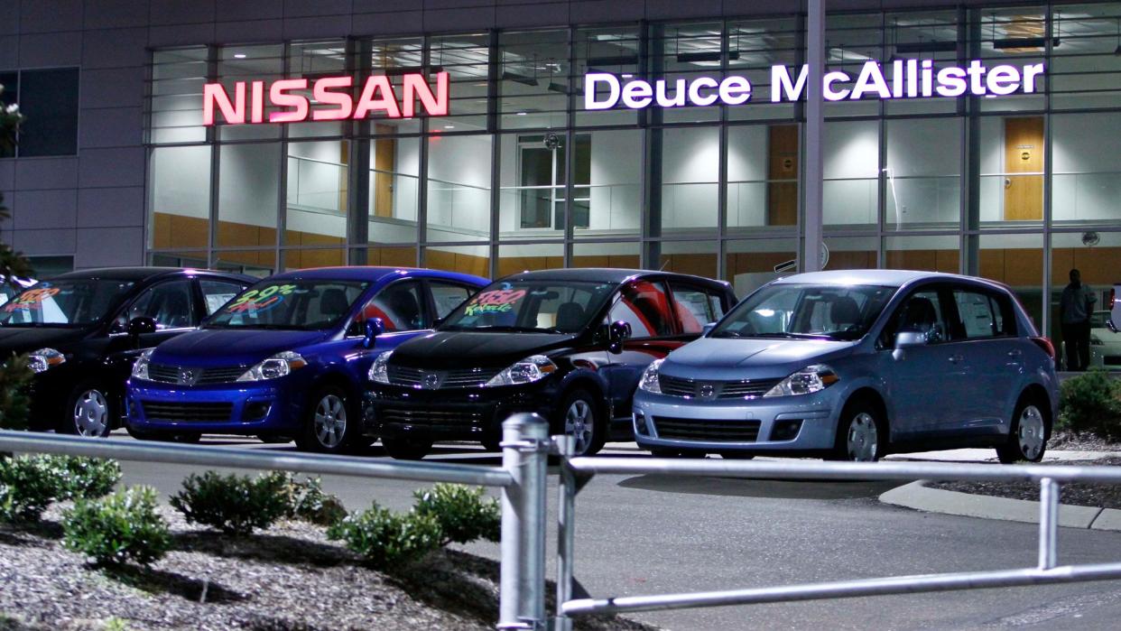 Mandatory Credit: Photo by Rogelio V Solis/AP/Shutterstock (6353545a)Showing unsold vehicles at the Nissan dealership owned by former New Orleans Saints running back Deuce McAllister, in Jackson, Miss.