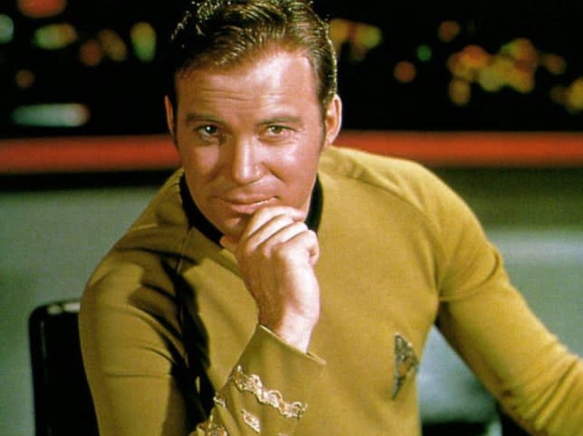 Shatner as James T. Kirk (Credit: CBS)