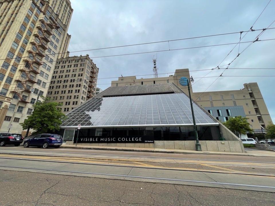 The Visible Music College building, located on Madison Avenue in Downtown Memphis, is photographed here on May 3, 2022.