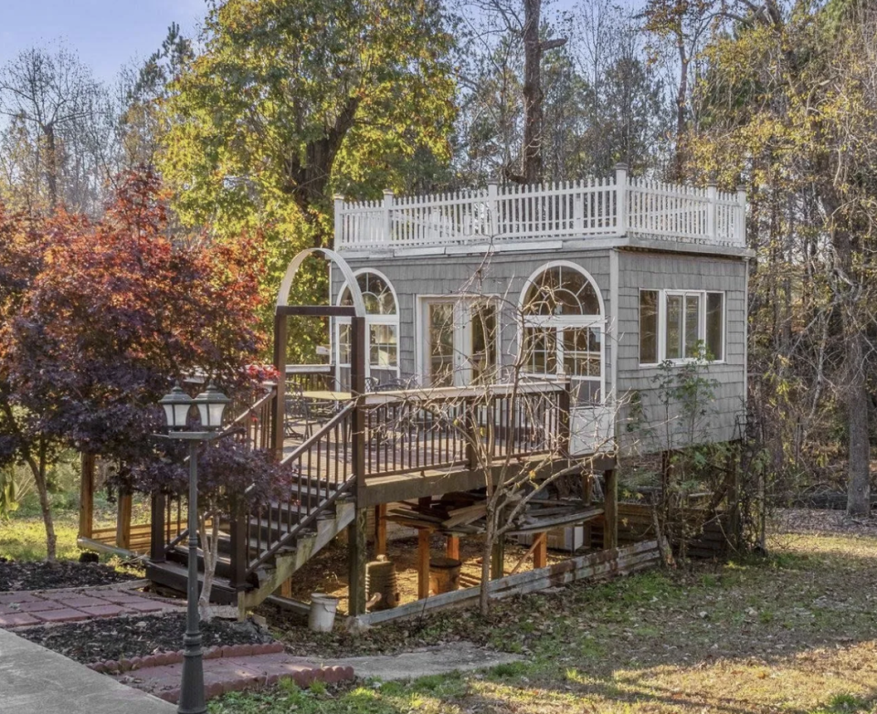 The house on Griffin Mill Court is traditional outside, Asian inside.