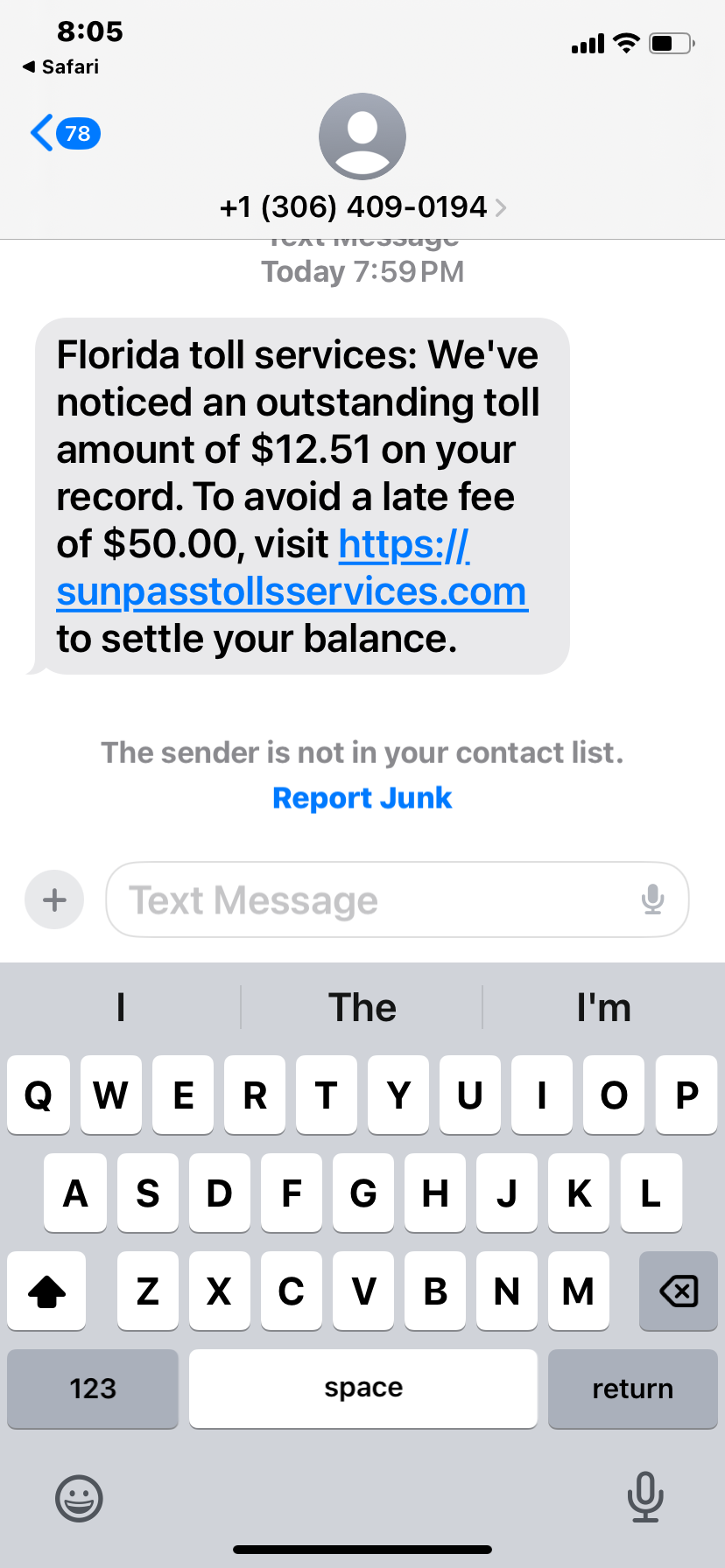 A new texting scam asks Floridians to pay outstanding (and nonexistent) toll road fees.