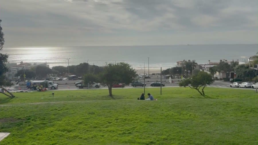 Seaside views from Bruce's Beach Park in Manhattan Beach, California. (KTLA)