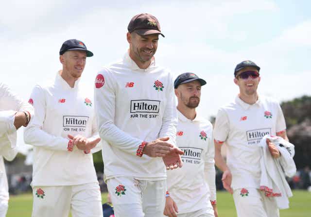 James Anderson in action for Lancashire