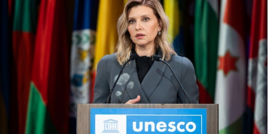 Olena Zelenska spoke at the UNESCO conference