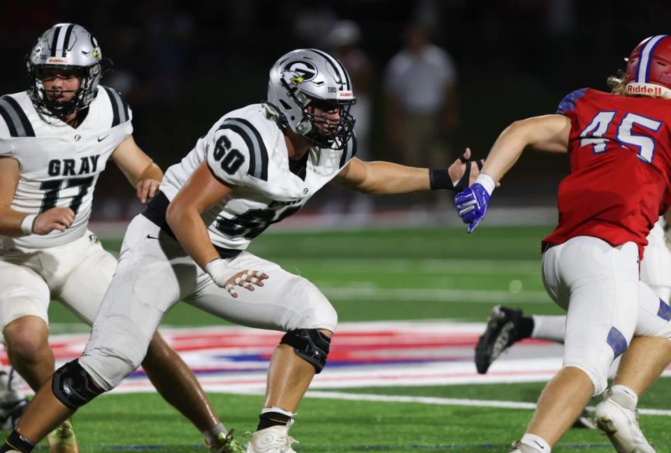 JT Sowell (60) of Gray Collegiate during Hammond’s game against visiting Grey Collegiate on Friday, September 1, 2023.