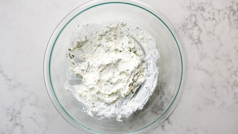 cream cheese mixture in bowl