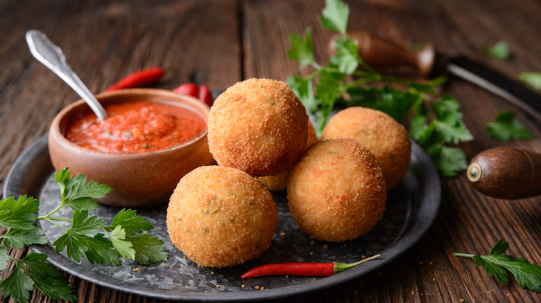 Plate of arancini